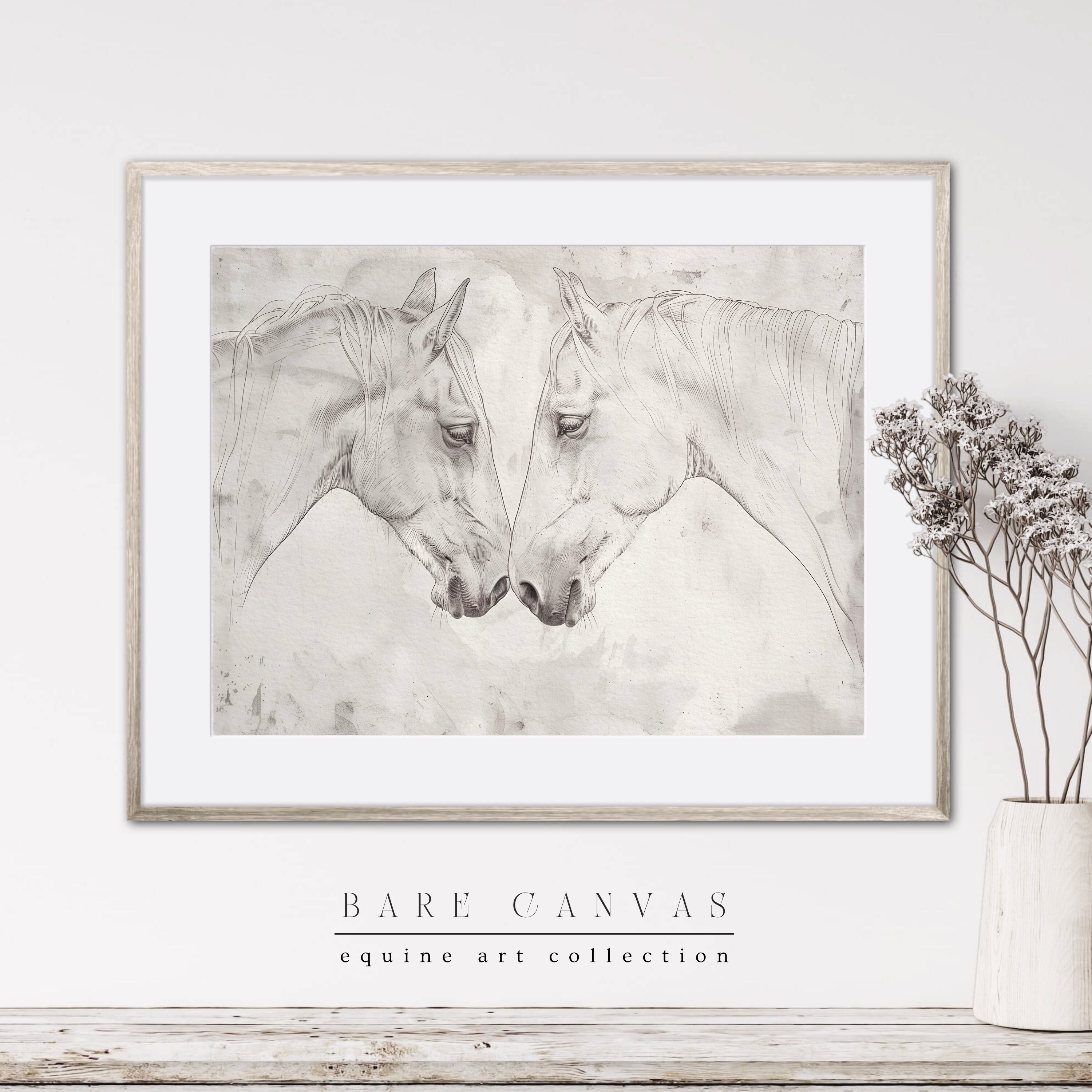 Horse Line Art Print | Horse Drawing | Pencil Drawing | Equine Drawing ...