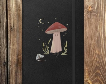 Carnet de notes champignons fantaisistes, joli journal de champignons, carnet de croquis esthétique cottagecore, cadeau nature fantastique, agenda champignons effrayants