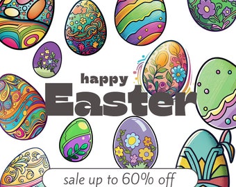 Imágenes Prediseñadas de huevos de Pascua, PNG de Pascua, descarga digital - Pascua imprimible