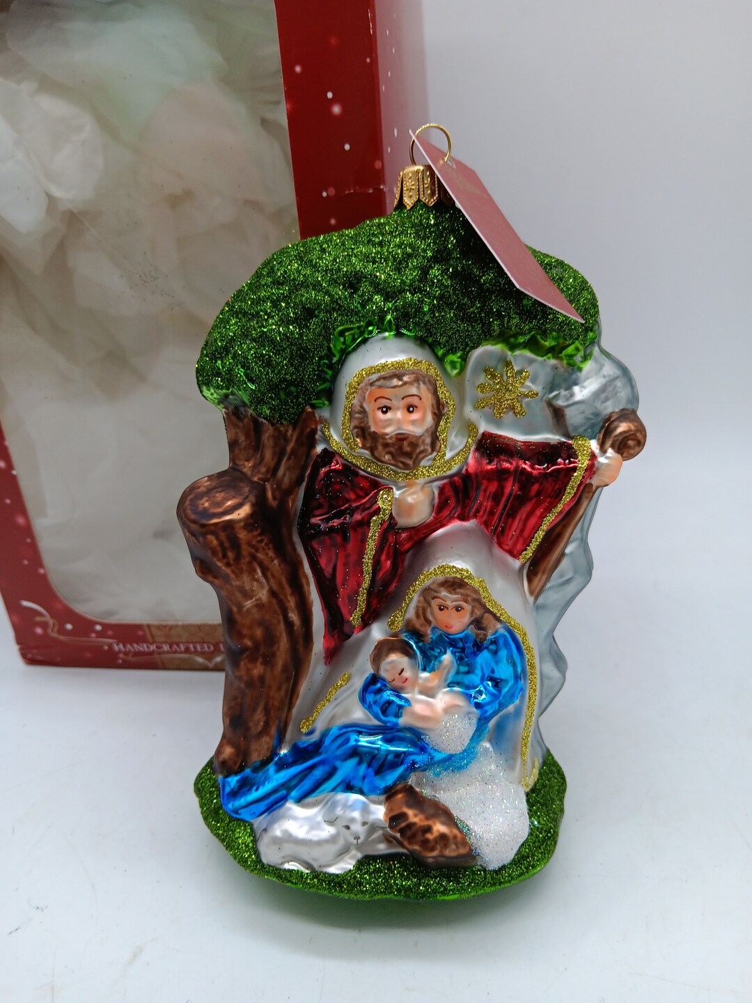 European Blown Glass Nativity Scene Religious Christmas Ornament. Made ...