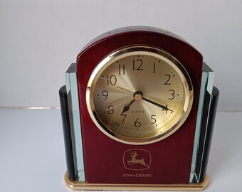 Rare john deere 2 tone desk top alarm clock. Analog. 6x6