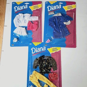 HTF 3 New 90s Diana Barbie Doll Clothing / shoes Outfit Toy Lot Casual Fashion