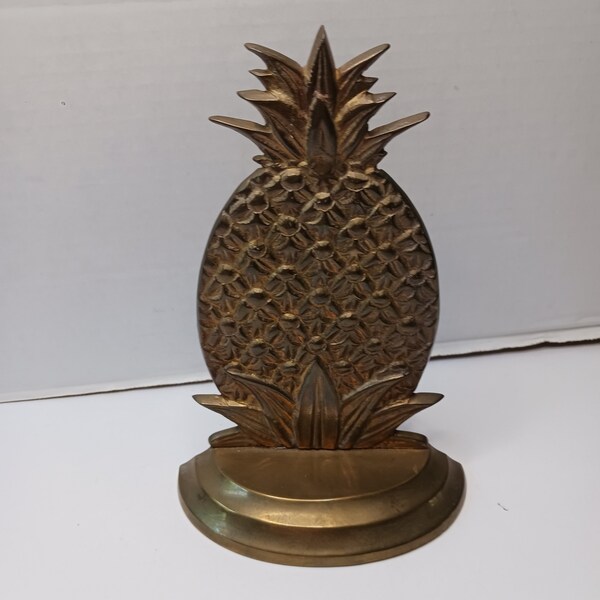 Vintage Yield House Made In India Brass Pineapple Home Decor Bookend