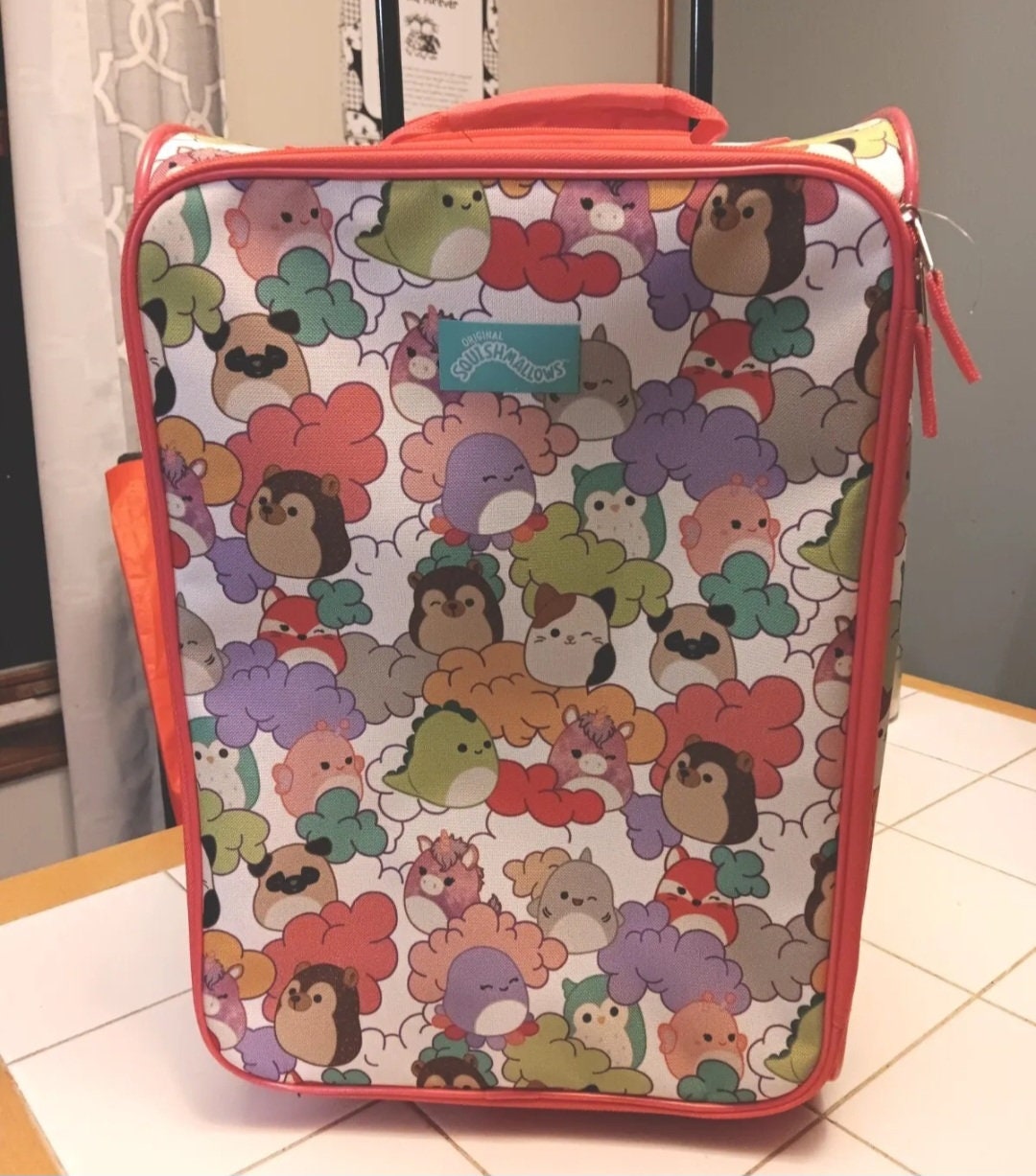 Original Squishmallow Roll along Travel Luggage Pink Colorful Etsy