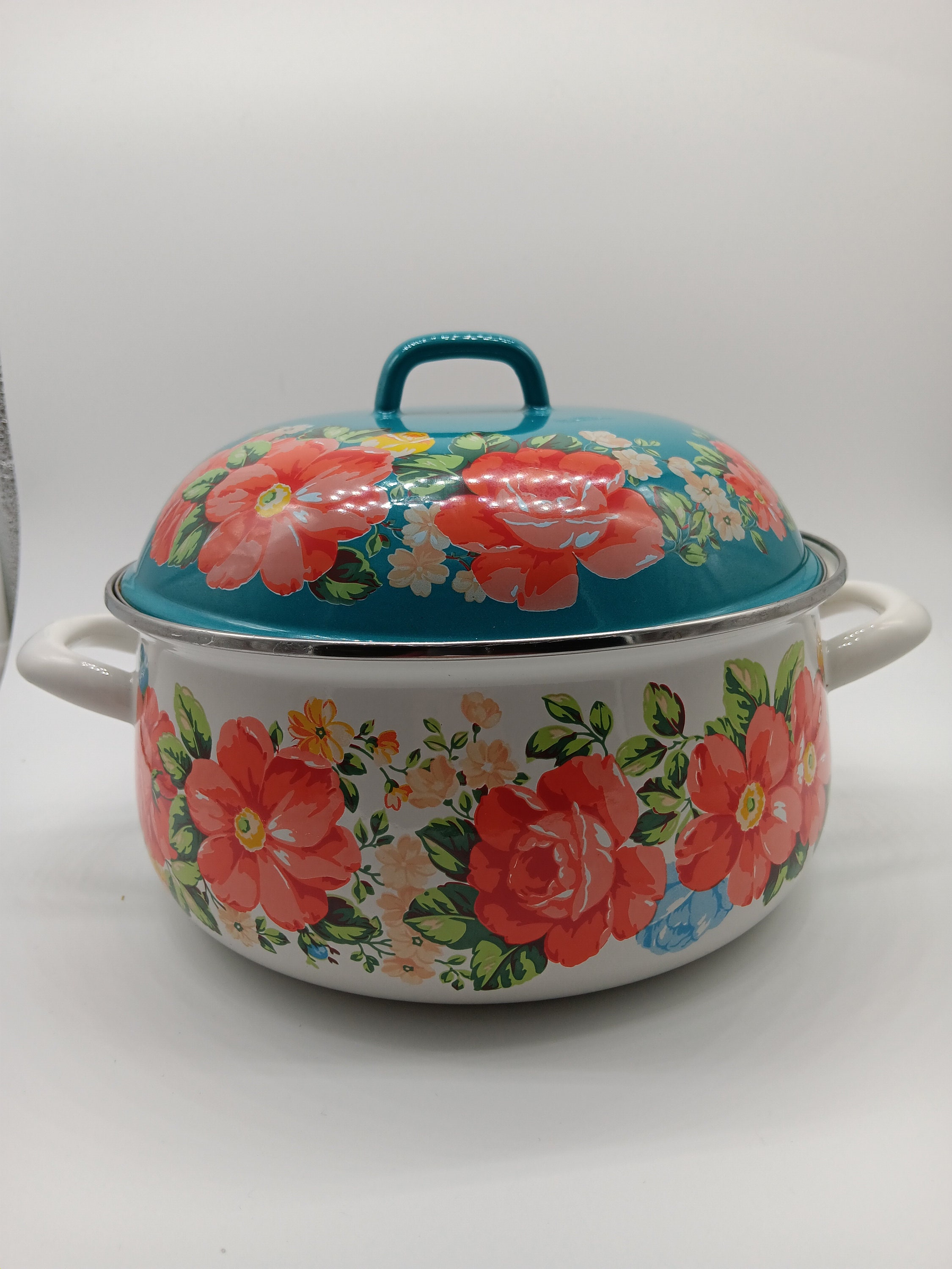 The Pioneer Woman Vintage Floral 4 Quart Dutch Oven With Lid 
