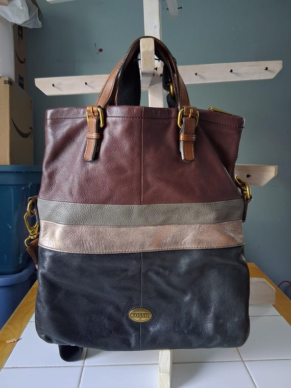 Bohemian Fossil colorblock coated leather multi-c… - image 5