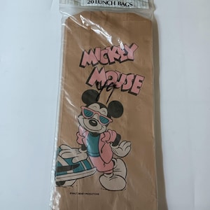 new sealed vintage mickey mouse paper lunch bags. pack of 20. Made in USA