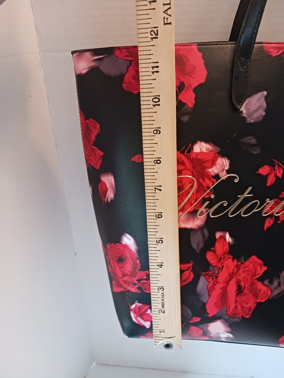 Victorias Secret Black Red Floral 2019 Limited Tote Bag Large