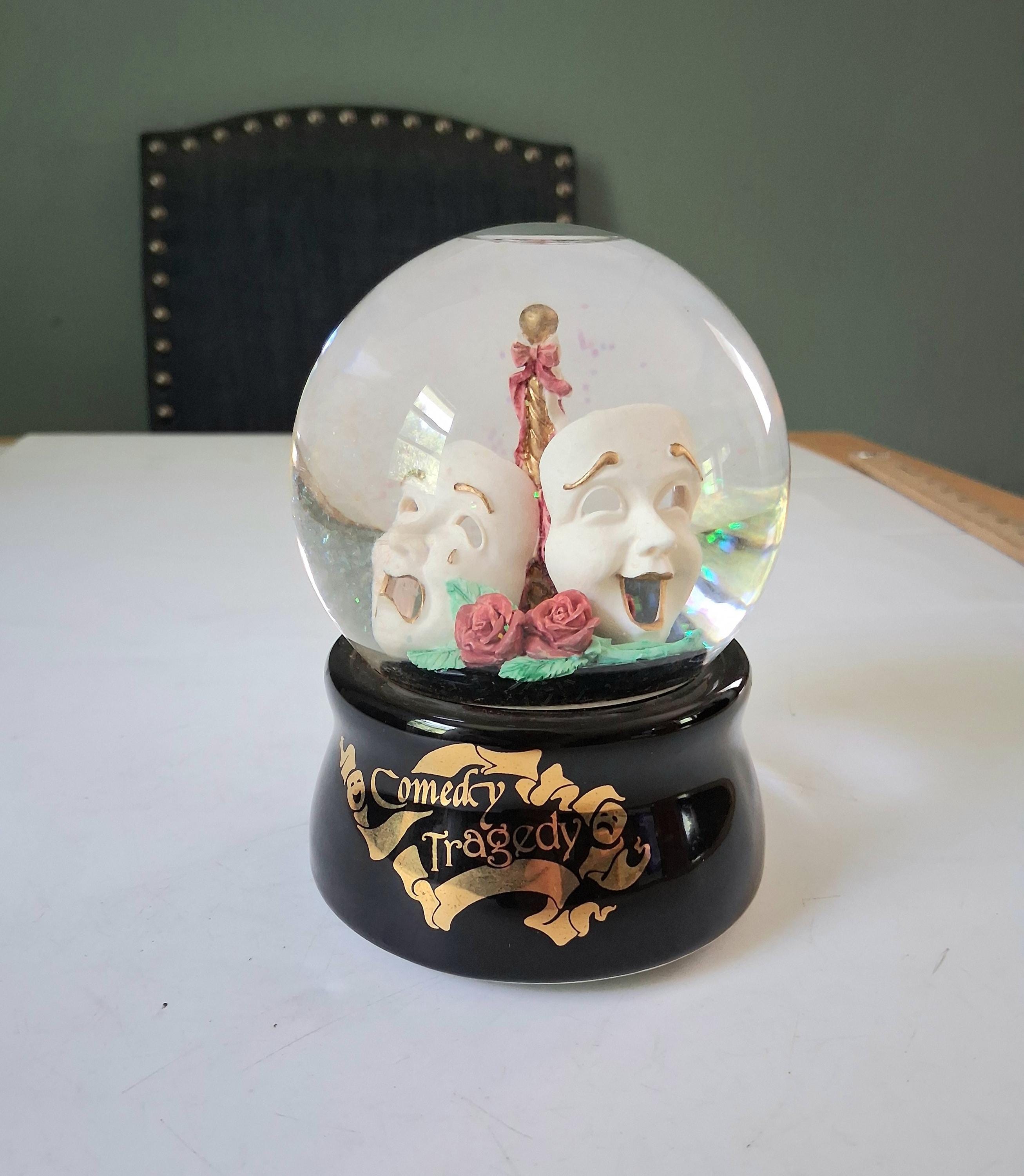 San Francisco Music Box Snow Globe Comedy & Tragedy Masks