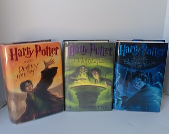 Harry Potter usa 1st Edition. Order of Phoenix Half Blood Prince & Deathly Hallows. some Errors. dust cover. Book Lot