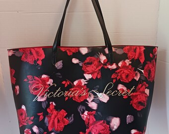 Victoria's Secret Tote Bag Color Block Pink Red Black 
