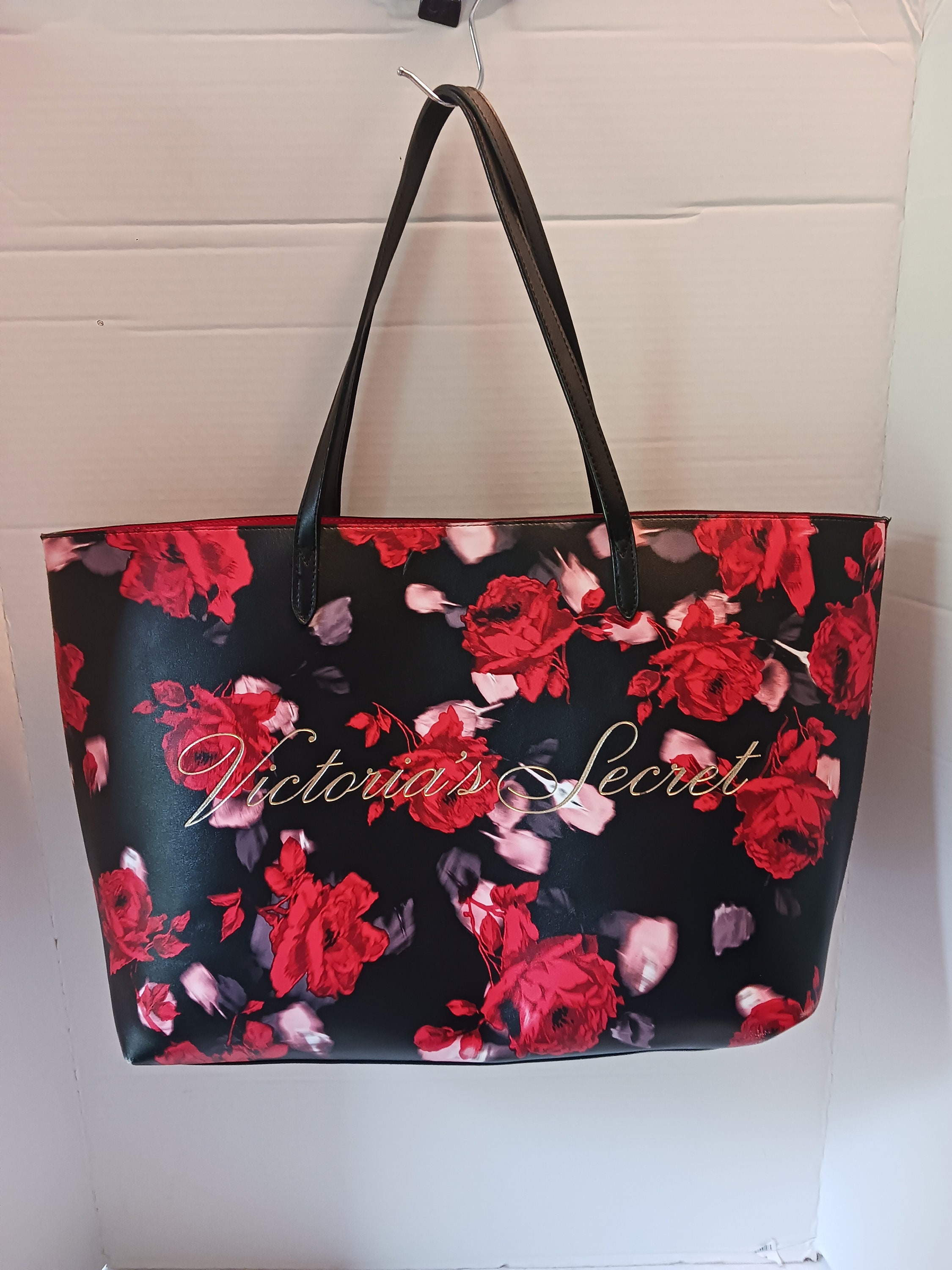 Victoria's Secret Limited Edition 2019 Large Red Floral Rose Tote Bag Purse