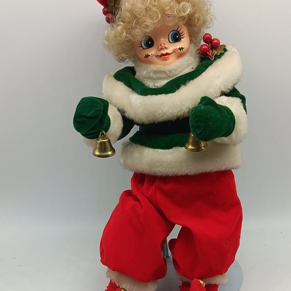 80's Brinns december Calender vintage christmas elf clown porcelain doll