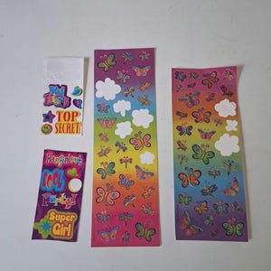 Vintage 90s Lisa Frank Scrapbooking Craft Stickers Lot Butterfly