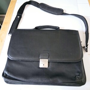 Porte-documents samsonite en cuir vintage à rabat / Sac messager pour ordinateur portable