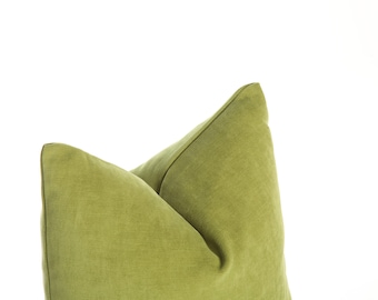 Green Chenille Pillow Cover,Green Throw Pillow,Grass Green Euro Sham Cover,Decorative Pillow Cover,Living room Pillowcase, Halloween Gift
