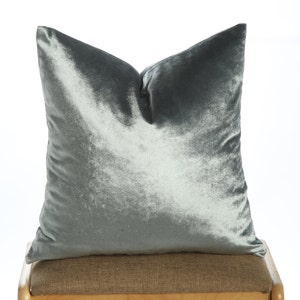 Luxury Ice Blue Velvet Pillowcase,Soft Decorative Throw Cushion,Modern Sofa Accent,Shiny Velvet Pillowcase,18x18,Iridescent Velvet Pillow