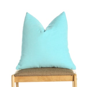 Sky Blue Chenille Pillow Cover, Light Blue Cushion Case, Modern Throw Pillow for Sofa or Bed, Minimalist Decor Accent, 18x18, Halloween Gift