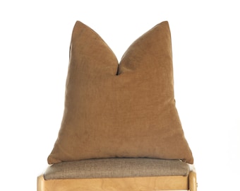 Camel Chenille Pillow Cover,Camel Soft Thick Throw Pillow,Textured Pillow Cover,Brown EuroSham