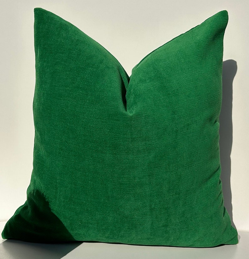 Kelly Green Chenille Pillow Covervivid Green Soft Textured Etsy