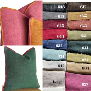 Linen Piping Pillow Cases, Thick Linen Piping Pillow, Textured Decorative Pillow Case, Pillows for Home,Linen Throw Pillow,Housewarming Gift