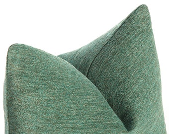 Sage Green Chenille Pillow Cover, Textured Upholstery Cotton, OEKO-TEX Certified Decorative Cushion