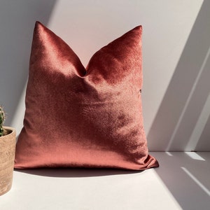 Iridescent Coral Velvet Pillow,Glisten Solid Pillowcase,Luxury Dark Coral Velvet Cushion,Soft Throw Pillow,Decorative Pillow, Halloween Gift