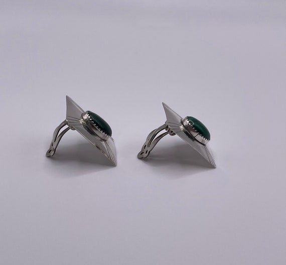 Benson Boyd / Sterling Silver and Malachite Earri… - image 9