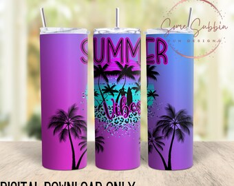 Summer vibes PNG, Summer vibes tumbler wrap, summer vibes digital download, summer vibes tumbler, summer tumbler wrap, summer tumbler png