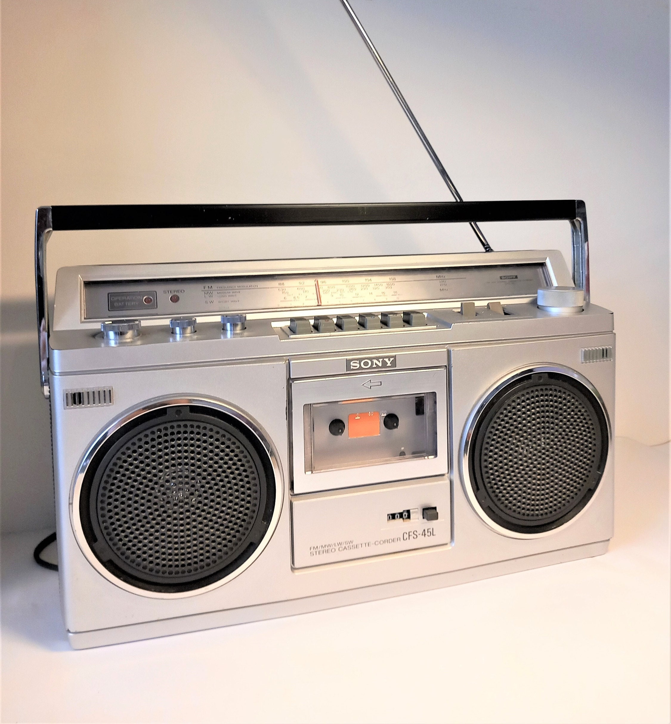 Vintage 1975 Sony CFS-45L Stereo Cassette Corder Boombox