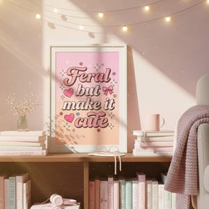 Arte de pared "Fal pero que sea lindo" / Impresión divertida de BookTok / Decoración literaria / Cita para amantes de los libros / Regalo para lectores de romance oscuro / Estética coqueta imagen 3