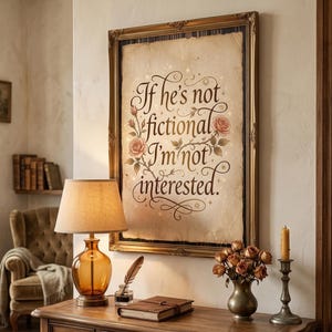Fictional Men Print | Funny BookTok Wall Art | Romantasy Reader Gift | Book Boyfriend Poster | Vintage Bookish Decor | Digital Download image 2
