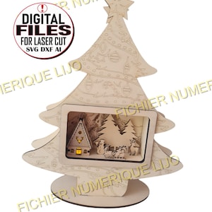 Fichier sapin village Noel coupe laser DXF Noël laser