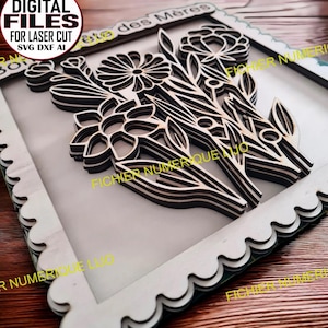 Fichier Cadres Fête des Mères coupe laser DXF SVG laser