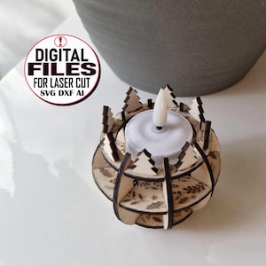 Fichier coupe laser DXF Bougeoir Noël laser