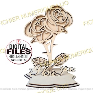 DXF Lasercut-Datei rosa ich liebe dich