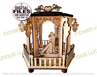 SVG DXF laser cut file wedding kiosk, laser married couple