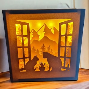 Arquivo lightbox do gato da montanha