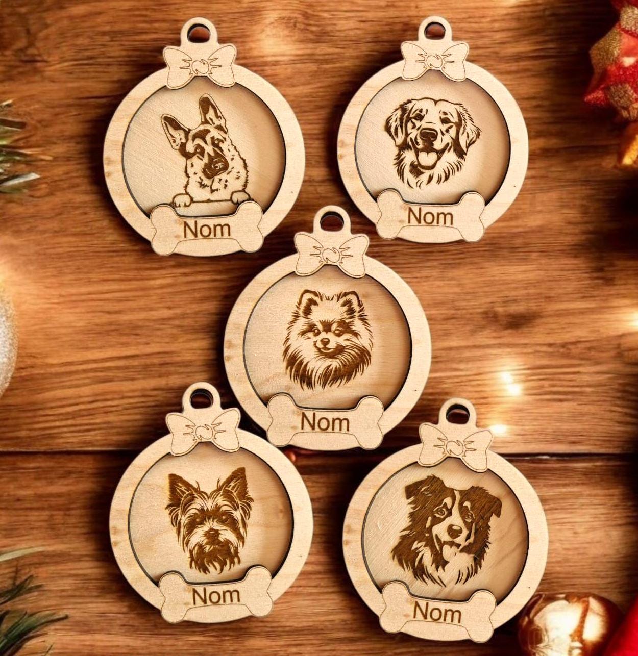 Customizable dog Christmas ball