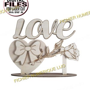 Fichier coupe laser DXF Coeur Love