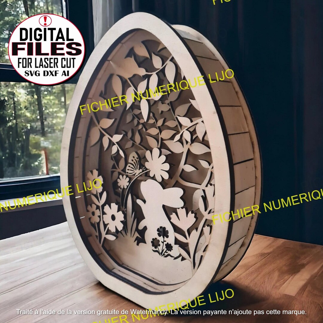 DXF Laser Cut FILE Easter Bunny Egg SVG - Etsy UK