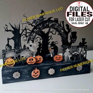 Fichier coupe laser décoration halloween DXF SVG AI