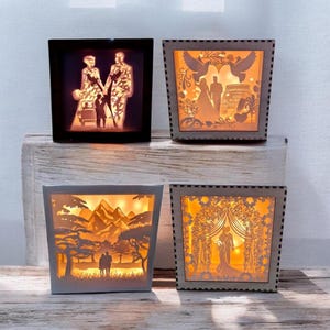 LOT 4 Fichiers  lightbox mariage couple shadowbox