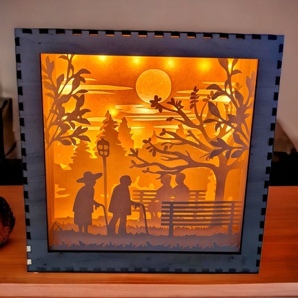 Lightbox file grandparents couple shadowbox