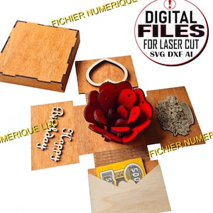 Fichier coupe laser DXF Boite à explosion rose