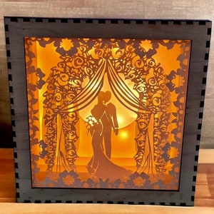 Wedding couple shadowbox lightbox file