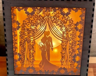 Wedding couple shadowbox lightbox file