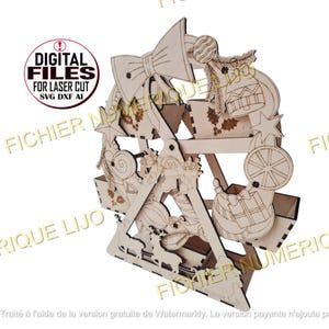 Fichier coupe laser DXF roue de Noel laser