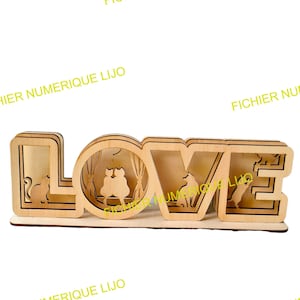 Fichier coupe laser DXF love CHAT