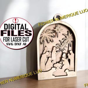 Fichier ornement de Noel coupe laser DXF Noel